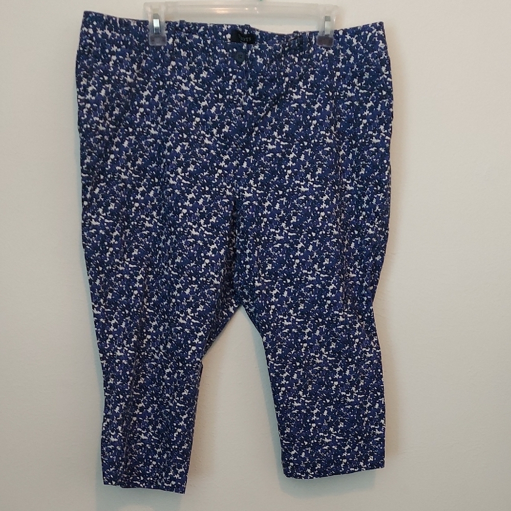 Talbots Blue Floral Capri Pants